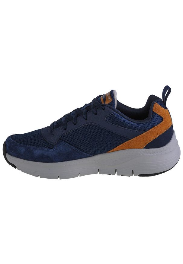 skechers - Buty sportowe Sneakersy męskie, Skechers Arch Fit-Servitica. Kolor: niebieski. Sport: turystyka piesza