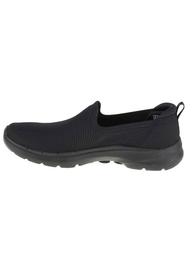 skechers - Buty sportowe Sneakersy damskie, Go Walk 6 - Clear Virtue. Kolor: czarny. Materiał: materiał. Sport: turystyka piesza