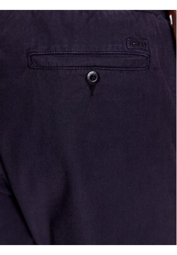 Guess Szorty materiałowe Mick M3GD02 WFBX3 Granatowy Loose Fit. Kolor: niebieski. Materiał: bawełna, materiał