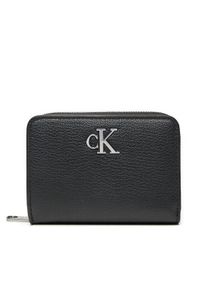 Calvin Klein Mały Portfel Damski K60K612740 Czarny. Kolor: czarny. Materiał: skóra