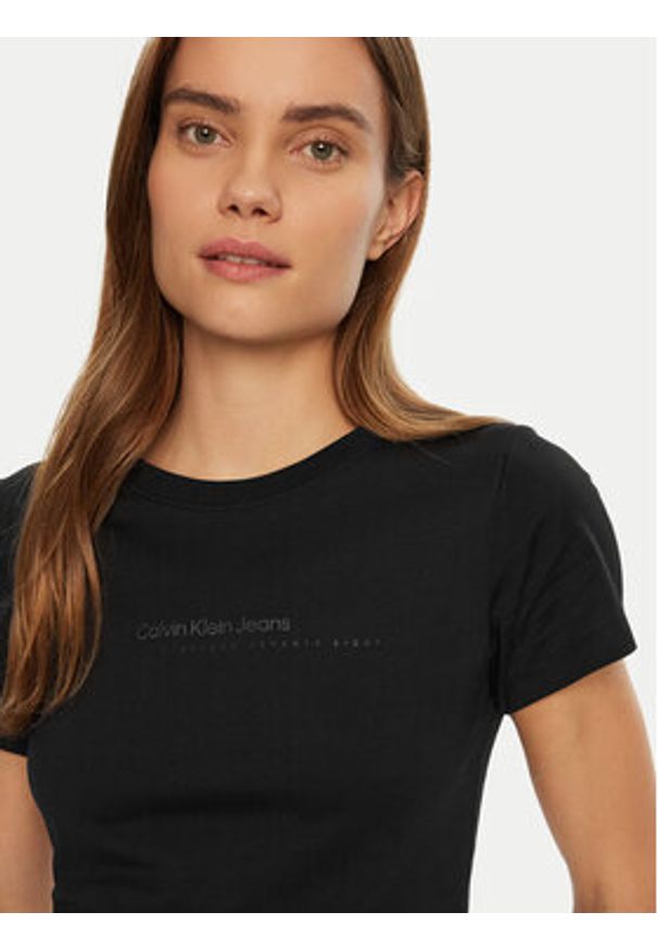 Calvin Klein Jeans T-Shirt Institutional Graphic J20J224990 Czarny Slim Fit. Kolor: czarny. Materiał: bawełna