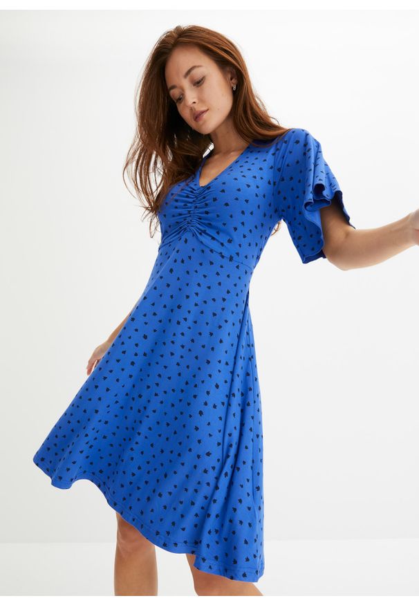 bonprix - Sukienka ze zrównoważonej wiskozy. Kolor: niebieski. Materiał: wiskoza