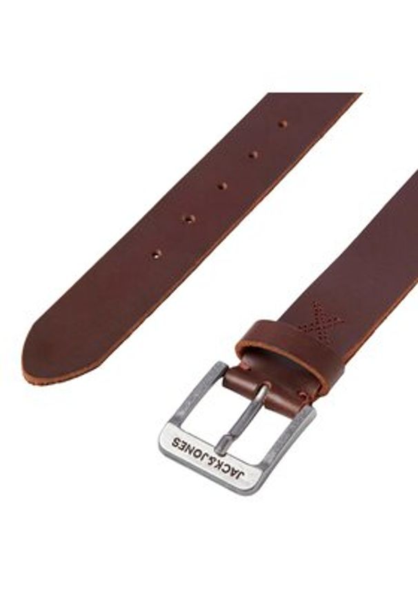 Jack & Jones - Jack&Jones Pasek Męski 12228996 Brązowy. Kolor: brązowy. Materiał: skóra