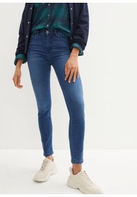 bonprix - Modelujące dżinsy slim fit high waist. Stan: podwyższony. Kolor: niebieski #1