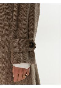 TOMMY HILFIGER - Tommy Hilfiger Płaszcz wełniany WW0WW43159 Beżowy Regular Fit. Kolor: beżowy. Materiał: wełna