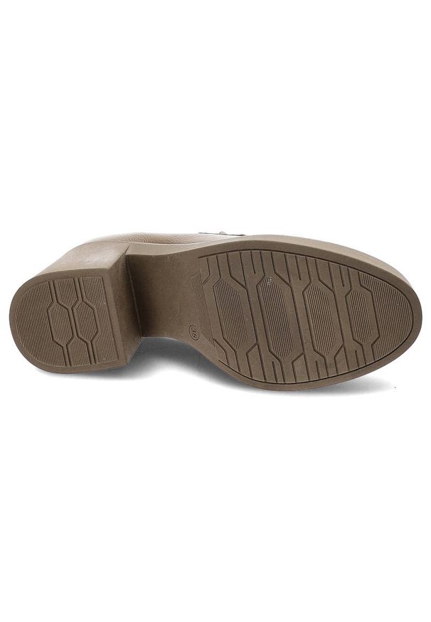 Brązowe Półbuty Lemar Wygodne Skórzane Buty Damskie. Okazja: na co dzień, do pracy. Kolor: brązowy. Materiał: skóra. Wzór: aplikacja. Obcas: na obcasie. Styl: casual, elegancki. Wysokość obcasa: średni