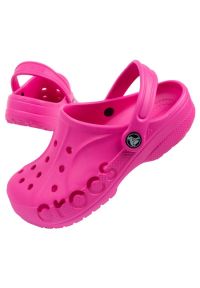 Klapki Crocs Baya Jr 205483-6L0 różowe. Kolor: różowy. Materiał: guma, materiał, tworzywo sztuczne #1