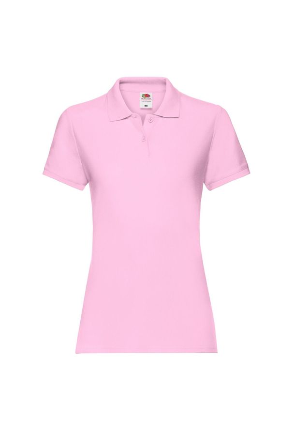 FRUIT OF THE LOOM - Damska Koszulka Polo Premium Plain. Typ kołnierza: polo. Kolor: różowy