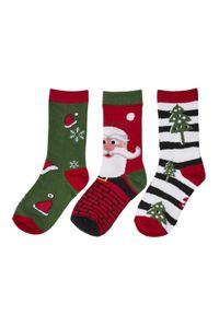 Urban Classics - Skarpety Świąteczne Unisex Dla Dorosłych Santa Claus (zestaw 4 Sztuk). Kolor: czerwony, czarny, wielokolorowy