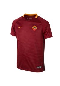 Nike - Koszulka krótki rękaw do piłki nożnej AS Roma dla dzieci. Kolor: czerwony. Materiał: materiał, poliester. Długość rękawa: krótki rękaw. Technologia: Dri-Fit (Nike). Długość: krótkie