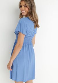 Born2be - Niebieska Sukienka z Wiskozy Gulpari. Kolor: niebieski. Materiał: wiskoza. Długość: mini #4