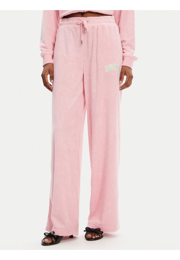 Juicy Couture Spodnie dresowe Regan JCWBJ125335 Różowy Wide Leg. Kolor: różowy. Materiał: bawełna