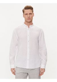 BOSS - Boss Koszula S-Liam 50513849 Biały Regular Fit. Kolor: biały. Materiał: len