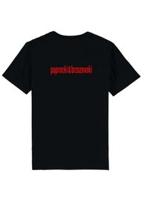 PAPROCKI&BRZOZOWSKI - Czarny t-shirt z czerwonym logo. Kolor: czarny. Materiał: bawełna. Wzór: aplikacja, nadruk #6