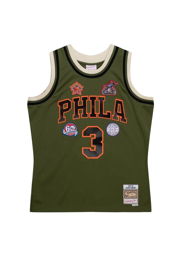 Mitchell & Ness - Jersey Philadelphia 76ers NBA Flight Swingman 1996 Allen Iverson. Kolor: zielony. Materiał: jersey. Sport: koszykówka