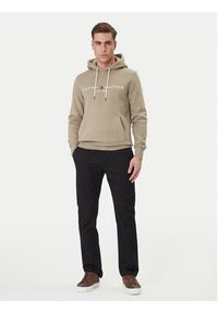 TOMMY HILFIGER - Tommy Hilfiger Bluza Logo MW0MW11599 Beżowy Regular Fit. Kolor: beżowy. Materiał: bawełna #3