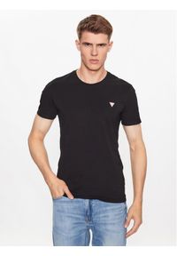 Guess T-Shirt M2YI24 J1314 Czarny Slim Fit. Kolor: czarny. Materiał: bawełna