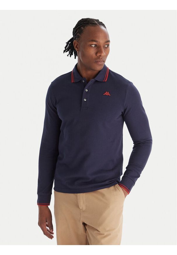 Robe di Kappa Polo Gord 6006570 Granatowy Slim Fit. Typ kołnierza: polo. Kolor: niebieski. Materiał: bawełna