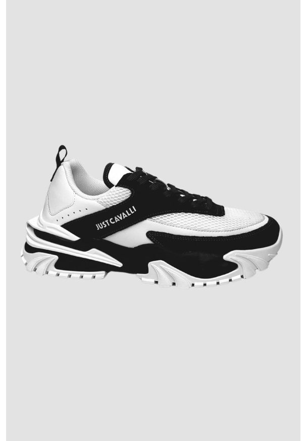 Just Cavalli - JUST CAVALLI Białe sneakersy FONDO GRUT DIS. 4, Rozmiar 41. Kolor: biały