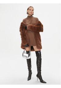 Pinko Sukienka codzienna Atom 102193 A1DE Brązowy Regular Fit. Okazja: na co dzień. Kolor: brązowy. Materiał: wiskoza. Typ sukienki: proste. Styl: casual #4