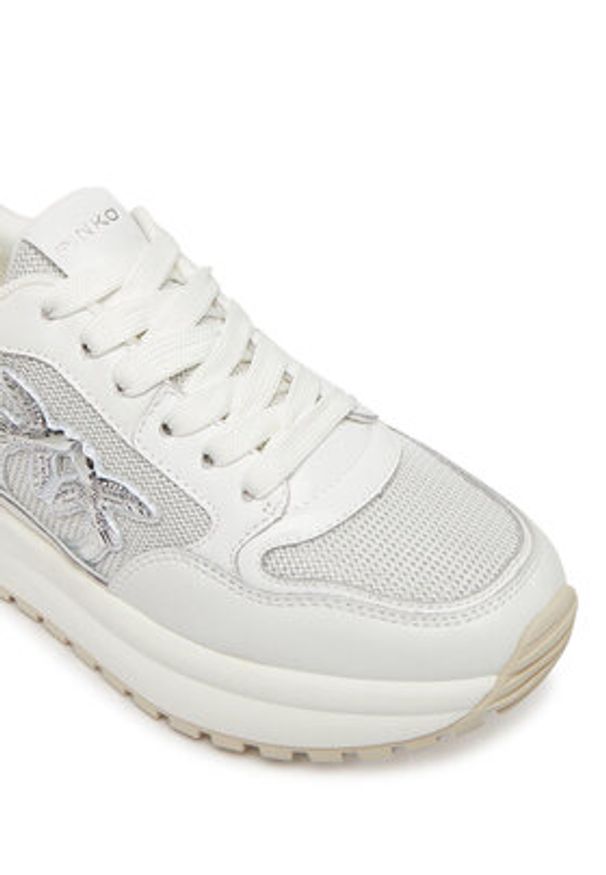 Pinko - PINKO Sneakersy Gem 07 SS0055P104 Biały. Kolor: biały. Materiał: materiał