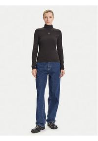 Calvin Klein Jeans Golf LV047D203G Czarny Slim Fit. Typ kołnierza: golf. Kolor: czarny. Materiał: bawełna #5