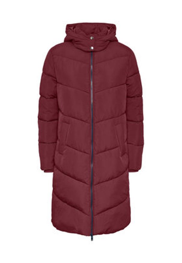 Pieces Kurtka zimowa 17126619 Bordowy Regular Fit. Kolor: czerwony. Materiał: syntetyk. Sezon: zima