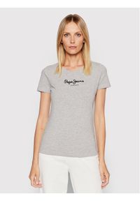 Pepe Jeans T-Shirt New Virgina PL505202 Szary Slim Fit. Kolor: szary. Materiał: bawełna