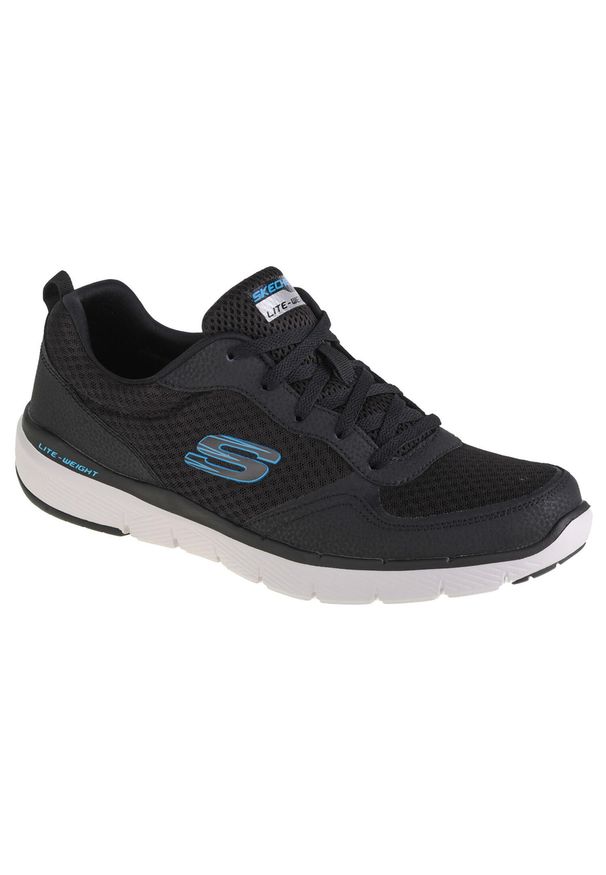 skechers - Buty treningowe męskie, Skechers Flex Advantage 3.0. Kolor: wielokolorowy, biały, czarny. Materiał: tkanina, skóra, materiał, syntetyk
