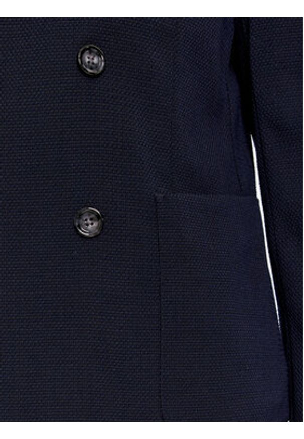 BOSS - Boss Marynarka 50497271 Granatowy Slim Fit. Kolor: niebieski. Materiał: wełna
