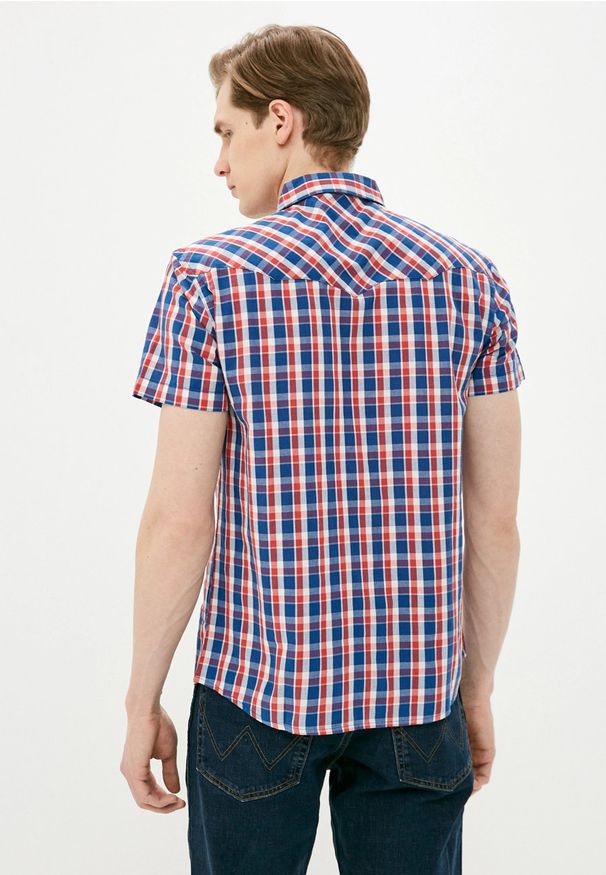 Wrangler - KOSZULA MĘSKA WRANGLER SS WESTERN SHIRT LIMOGES BLUE W5J04MX50 112130142