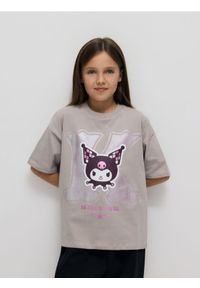 Reserved - T-shirt Kuromi - jasnoszary. Kolor: szary. Materiał: bawełna #1