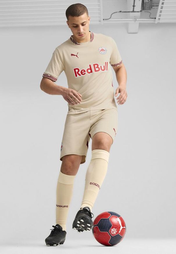 Puma - Męskie szorty FC Red Bull Salzburg 24/25 PUMA Granola Team Regal Red Beige. Kolor: czerwony, wielokolorowy, beżowy. Sport: piłka nożna