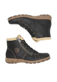 Rieker Trzewiki Z0121-00 Czarny. Kolor: czarny. Materiał: materiał #4