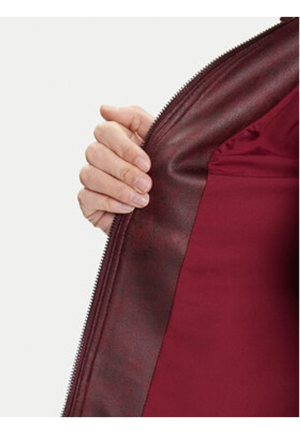 Desigual Kurtka z imitacji skóry Basic 25WWEW43 Bordowy Regular Fit. Kolor: czerwony. Materiał: skóra