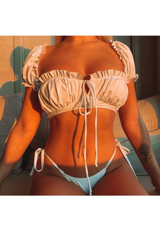 Intica - Bikini z rękawkiem na lato z trwałego materiału Saskia. Kolor: biały. Materiał: materiał