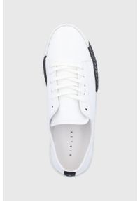 Sisley Buty skórzane kolor biały na płaskiej podeszwie. Nosek buta: okrągły. Zapięcie: sznurówki. Kolor: biały. Materiał: skóra. Obcas: na płaskiej podeszwie #3