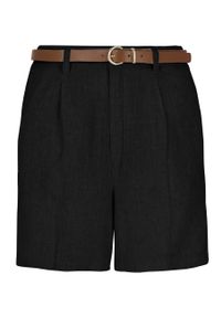 Volcano - Szorty z lnem P-ELYS. Stan: podwyższony. Kolor: czarny. Materiał: len. Długość: krótkie #1
