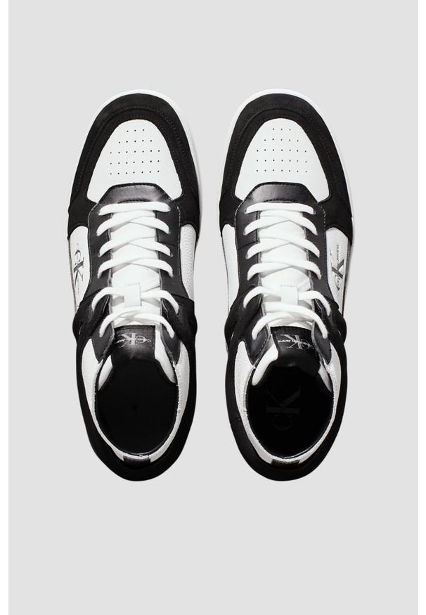 Calvin Klein - CALVIN KLEIN Czarno-białe sneakersy męskie. Kolor: czarny