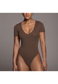 Intica - Body z krótkim rękawem i dekoltem V elastyczne Ieteke. Materiał: materiał. Długość: krótkie. Wzór: gładki