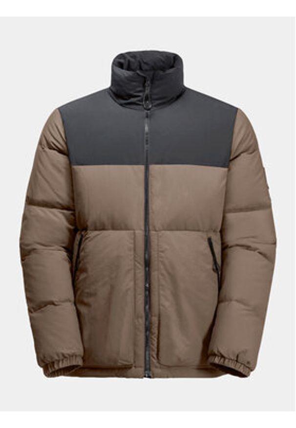 Jack Wolfskin Kurtka puchowa Dellbrueck Jkt 1207561 Brązowy Regular Fit. Kolor: brązowy. Materiał: syntetyk