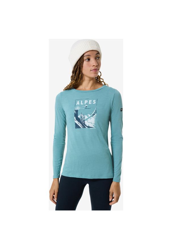 Longsleeve SUPER.NATURAL W ALPES LS. Kolor: niebieski. Długość rękawa: długi rękaw