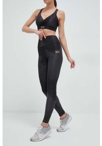 EA7 Emporio Armani legginsy damskie kolor szary wzorzyste. Stan: podwyższony. Kolor: szary #1