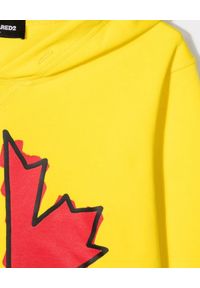 DSQUARED2 KIDS - Bawełniana bluza z logo 4-16 lat. Typ kołnierza: kaptur. Kolor: żółty. Materiał: bawełna. Długość: długie. Wzór: nadruk. Sezon: lato. Styl: sportowy