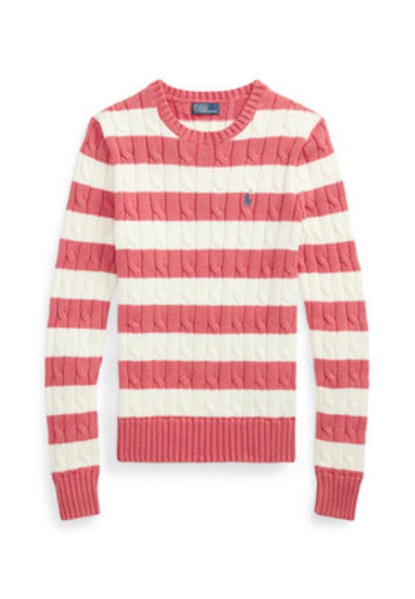 Polo Ralph Lauren Sweter 211965754001 Różowy Slim Fit. Typ kołnierza: polo. Kolor: różowy. Materiał: bawełna