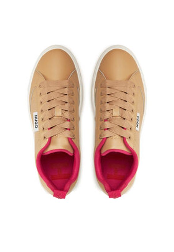 Hugo Sneakersy Lyssa Tenn 50520718 Beżowy. Kolor: beżowy. Materiał: skóra