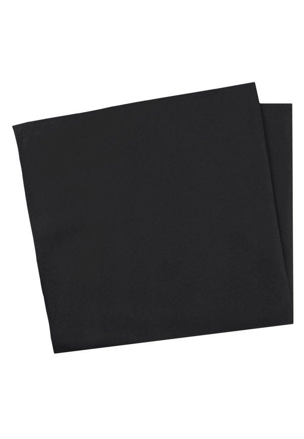 Elegancka, Jednokolorowa Poszetka - Chattier - Czarna. Kolor: czarny. Materiał: poliester