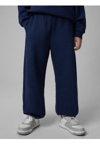 4f - 4F Spodnie dresowe z szerokimi nogawkami chłopięce - granatowe 146/152 (10-12 lat). Okazja: na spacer, na co dzień, na uczelnię. Kolor: niebieski. Materiał: dresówka. Sezon: lato. Styl: casual, klasyczny #2