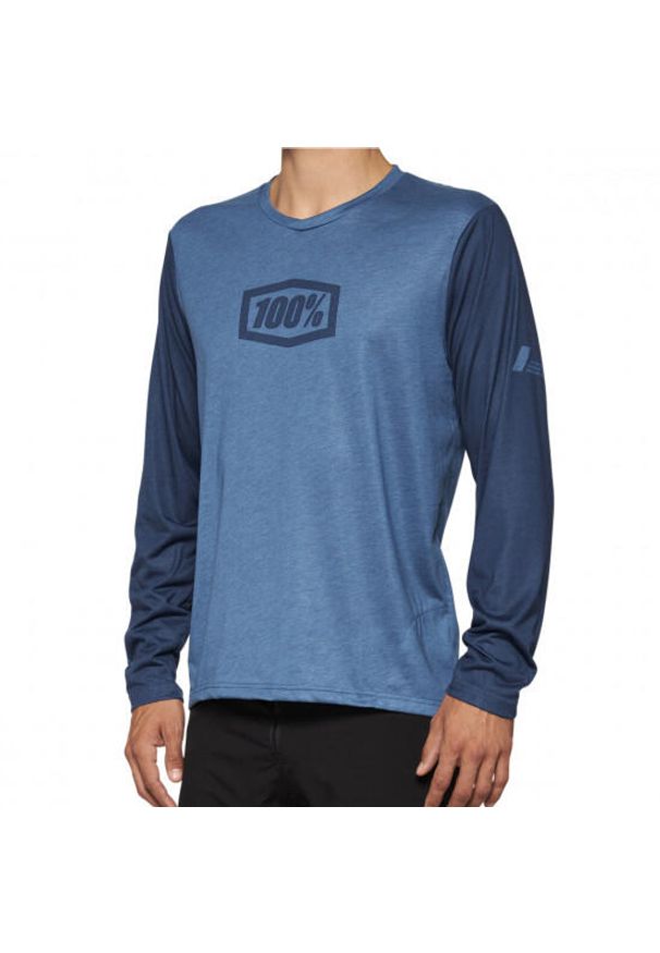 Bluza rowerowa męska 100% Airmatic Long Sleeve Jersey. Kolor: niebieski. Materiał: jersey. Długość rękawa: długi rękaw