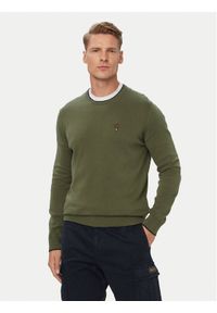 Aeronautica Militare Sweter 262MA1631UL00506 Khaki Regular Fit. Kolor: brązowy. Materiał: bawełna #1